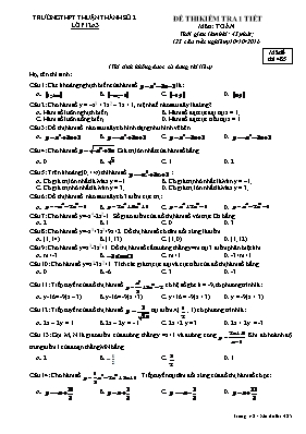 Đề thi kiểm tra 1 tiết môn Toán 12 - Mã đề thi 132